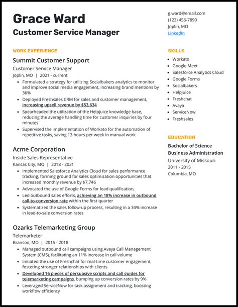 6 Great Customer Service Manager Resume .
